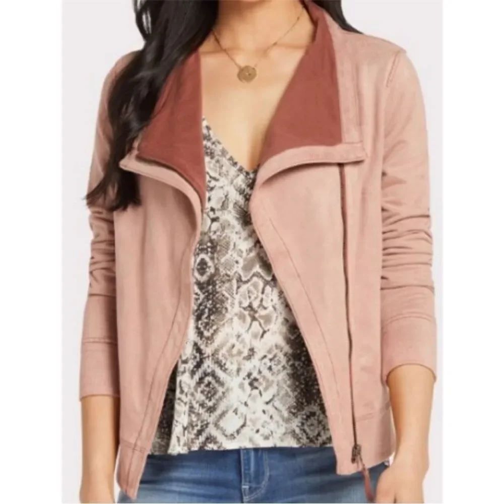 Marrakech Anthology Hannah Pink Moto Jacket Women Size M